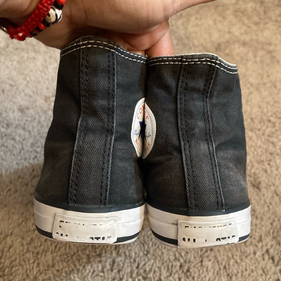 Converse all stars Chuck Taylor Hi Black and White unisex Youth Sneakers - Picture 10 of 17